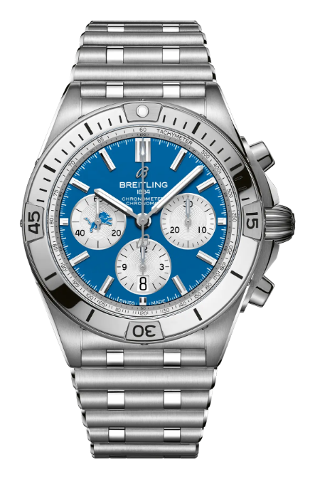 Review Breitling CHRONOMAT B01 42 NFL DETROIT LIONS EDITION Replica watch AB01342B1CCA1 - Click Image to Close